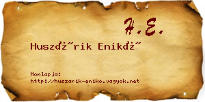 Huszárik Enikő névjegykártya